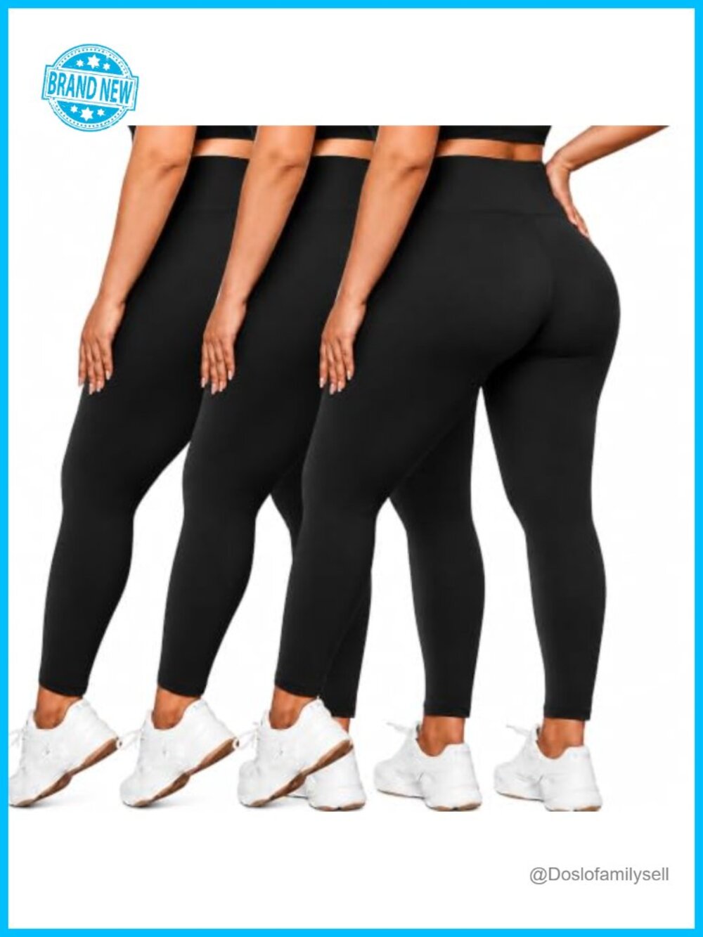 Plus Size High-Waisted Leggings 3 Pack Stretchy
